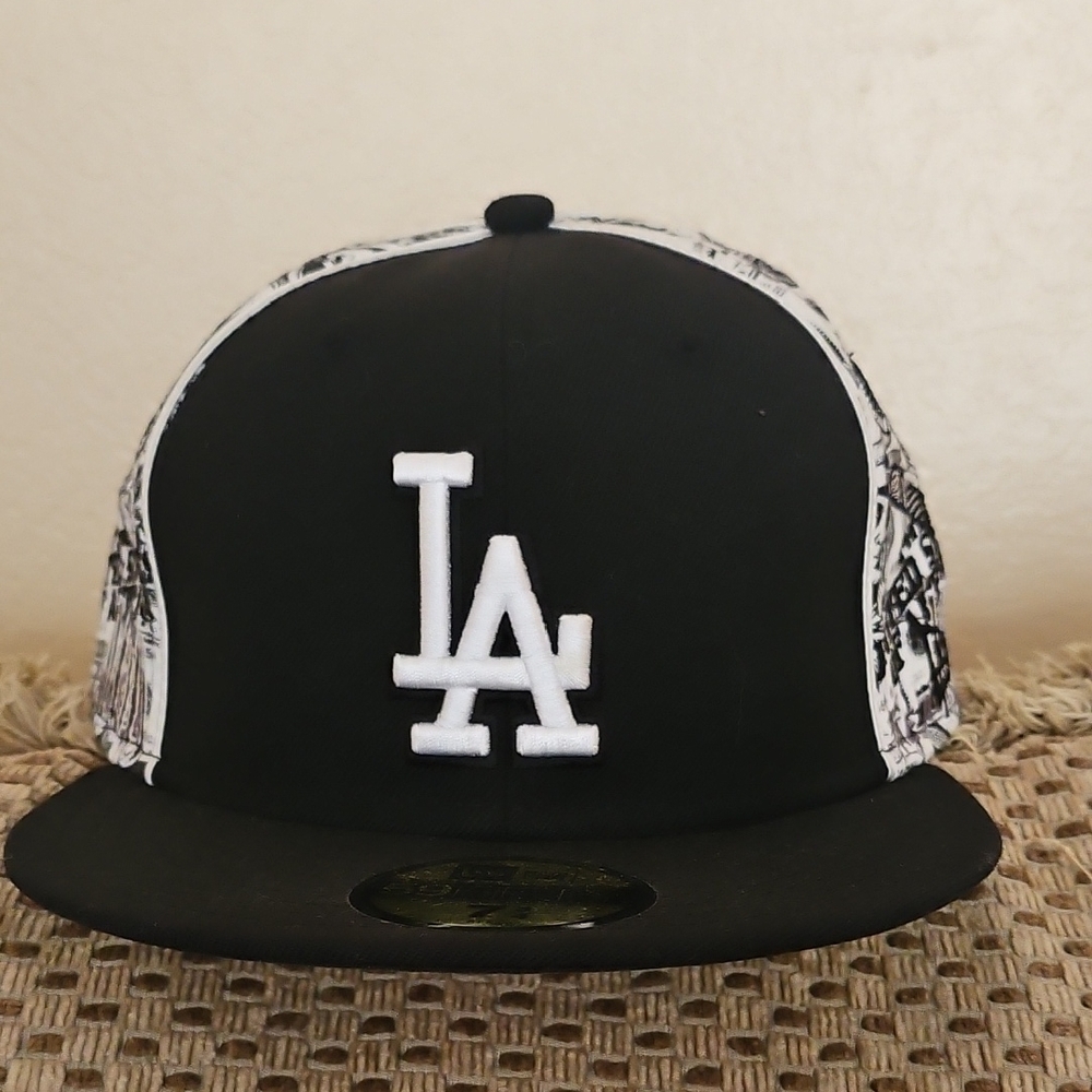 Authentic New Era Los Angeles Dodgers Black & White Snapback Hat
